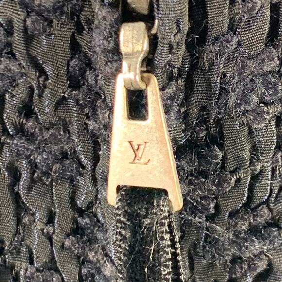 LOUIS VUITTON Size 8 Black Midnight Blue Acetate Blend Sleeveless Cocktail Dress - Picture 6 of 10